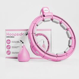 Leiser Smart Hula Hoop Gymside Hoopside Pro - для схуднення та фітнесу, з масажними шипами, 18 знімних секцій (Рожевий)