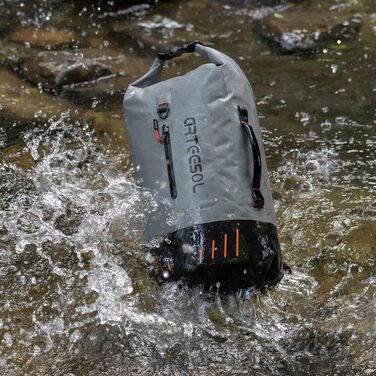 Чорний рюкзак Blackace Arteesol водовідштовхуючий, Dry Bag 20L, 40L, 45L. Ідеально для каякінгу, кану, кемпінгу, трекінгу, походів, вітрильного спорту та інших водних видів спорту (сірий, 45L)