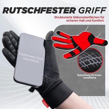 Рукавички термоваріант Ruixue для чоловіків та жінок, чорного кольору (ST-02) - для їзди на велосипеді, спорту, бігу, катання на лижах, піших прогулянок, мотоцикла. Підкладка під рукавички.