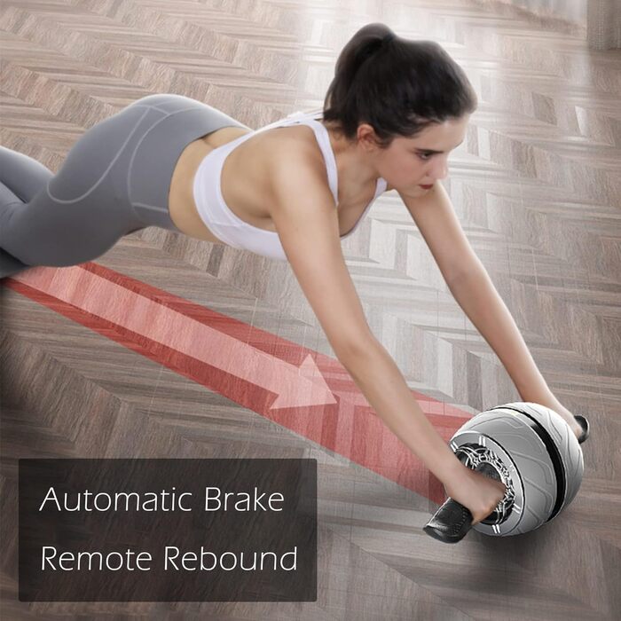 AB Wheel Roller A.F.N.A.L з пружинним опором, автоматичним відкатом, для тренування пресу, широкі колеса, фітнес для дому та спортзалу, Core Workout, силові тренування, жовтий колір