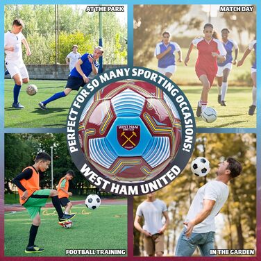 Футбольний м’яч West Ham United FC, офіційний, розмір 3/4/5, подарунок для фанатів