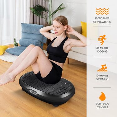 Вібраційна платформа EILISON FitMax 3D XL для тренувань всього тіла з петлями – лімфодренажний тренажер для схуднення, фітнесу та відновлення