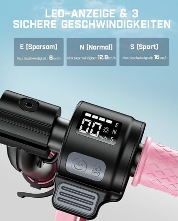 Дитячий електросамокат FanttikRide C9 Apex з Bluetooth-музикою, LED-підсвіткою, регульованою висотою, складний, для дітей від 8 років, швидкість до 16 км/год, запас ходу 8 км, для хлопчиків та дівчаток