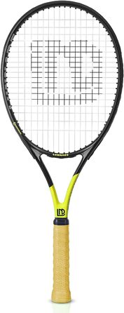 Тенісний ракети для дорослих, 27 дюймів, легкі, з чохлом, підходять для жінок та чоловіків, початківців та досвідчених гравців, чорно-жовті