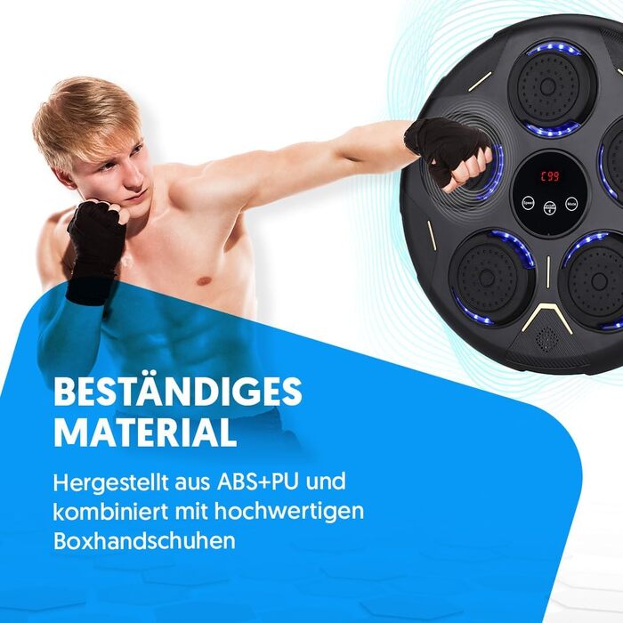 Музичний бокс-машина NK із кріпленням на стіну та Bluetooth, 9 режимів тренувань і 9 швидкостей, LCD-екран, LED-підсвітка, для дорослих і підлітків (43x43x7,5 см)