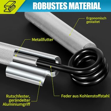 Набір з 4 тренажерів для рук та пальців, алюмінієвий тренажер передпліччя, тренажер для сили хвата, тренажер для м'язів рук, для зміцнення хвата, нарощування м'язів та реабілітації рук (50/100/150/200 lbs)