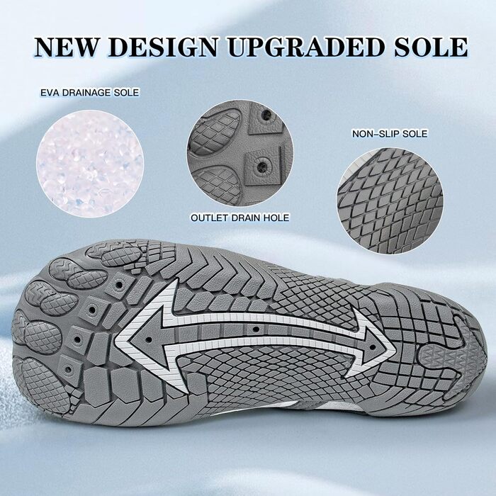 Водні черевики для плавання та серфінгу для жінок та чоловіків (43 EU, білий)