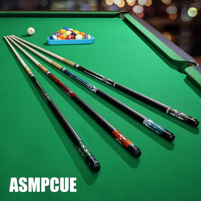 Більярдний кий Pool Queue 58 дюймів з канадського клена, 13 мм наконечники, для професійних гравців, 1/2 кленові кийки, 18oz