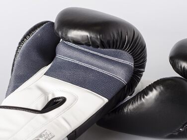 Боксерські рукавички Paffen Sport FIT для боксу, кікбоксингу, муай-тай та єдиноборств, чорно-білі, 14 унцій