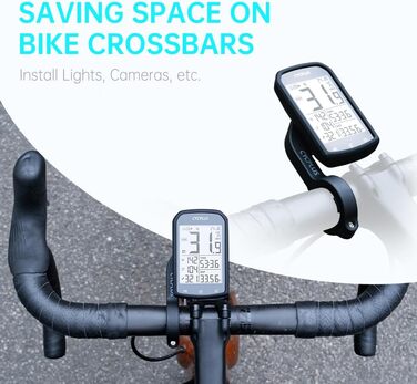 CYCPLUS GPS велосипедний комп'ютер бездротовий, водонепроникний велоспідометр і одометр, ANT+ тacho з підсвіткою, 7,4 см LCD, моделі M1+Z1+C3