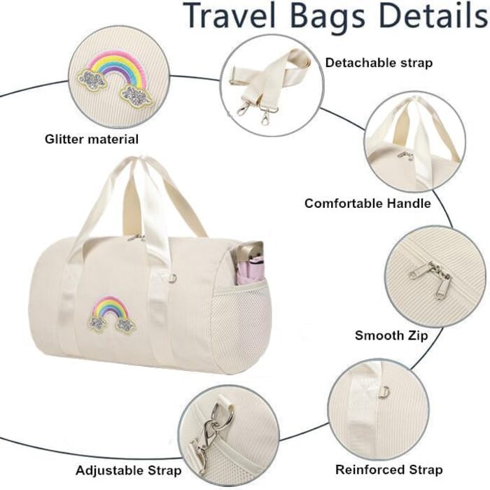 Сумка для балету для дівчаток, танцювальна сумка, дитяча спортивна сумка, сумочка для дівчаток (біла)