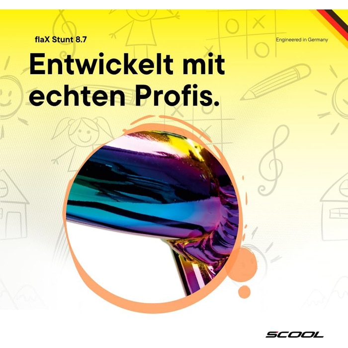 S'COOL Скутер для трюків – Флакс, для дітей та підлітків, від 6 років, кольоровий