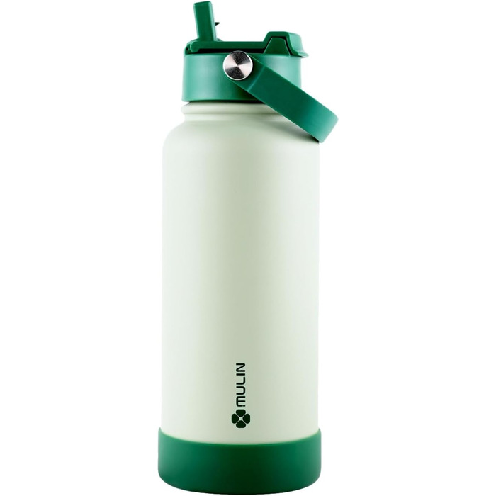 Термобутилка з нержавіючої сталі 1 л, BPA-free, ізольована, з трубочкою, герметична пляшка для води та напоїв з газом, для дітей, спорту та фітнесу