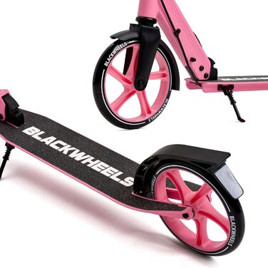 Самокат Blackwheels Orio Cityroller 200мм: складаний, алюмінієвий, з регулюванням висоти, ремінцем, ABEC 7, антиковзким деком (Чорно-Рожевий)