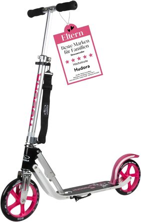Самокат HUDORA BigWheel 205 алюмінієвий, складаний, для міста, для дітей і дорослих, регульована висота, до 100 кг