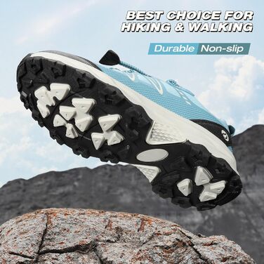 Дитячі трекінгові кросівки UOVO, водонепроникні, для бігу та трейлраннінгу, зручні, легкі, з неслизькою підошвою, для активного відпочинку (31 EU, небесно-блакитний)