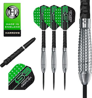 Професійний набір дротиків Harrows Dimplex Bomb & Tapered, 90% вольфрам, 10 шт, чорний