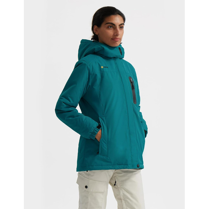 Жіноча лижна куртка GEMYSE: водонепроникна, вітронепроникна, з флісовою підкладкою, для активного відпочинку, колір: блакитний