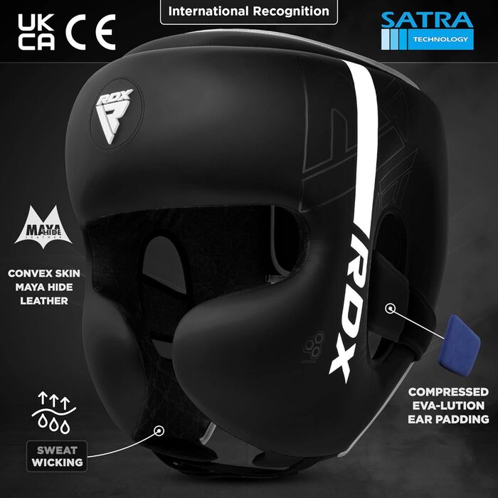 Захисний шолом RDX для боксу, кікбоксингу, MMA, карате, тайського боксу та тхеквондо, Maya Hide шкіра, для спарингів, багаторазовий