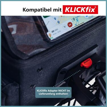 YBAG – водонепроникна велосипедна сумка на кермо KLICKfix для електровелосипедів, велика місткість, багато відділень, з дощовиком, екологічна