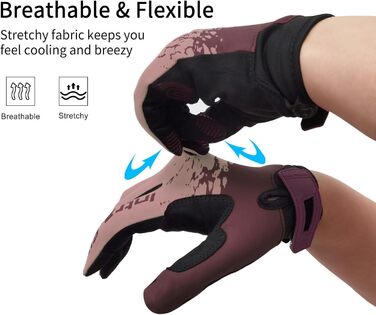 Рукавички для велосипеда для чоловіків та жінок, сенсорні, дихаючі, легкі, гоночні, для активного відпочинку, фіолетовий M