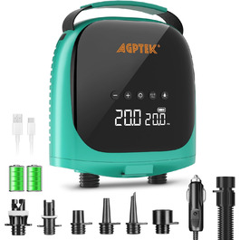 Електричний насос для SUP-дошки AGPTEK: акумуляторний, 20PSI, автоматичне відключення, 12V, для SUP та човнів