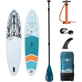 MOAI 9'5'' Надувна SUP дошка для веслування стоячи, преміум-комплект: весло з фіброволокна, сумка, насос, плавник