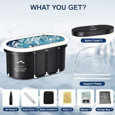 Екзотермічна ванна B&Y Ovales Eisbad: ізольована ванна для холодової терапії (120x65x65 см)