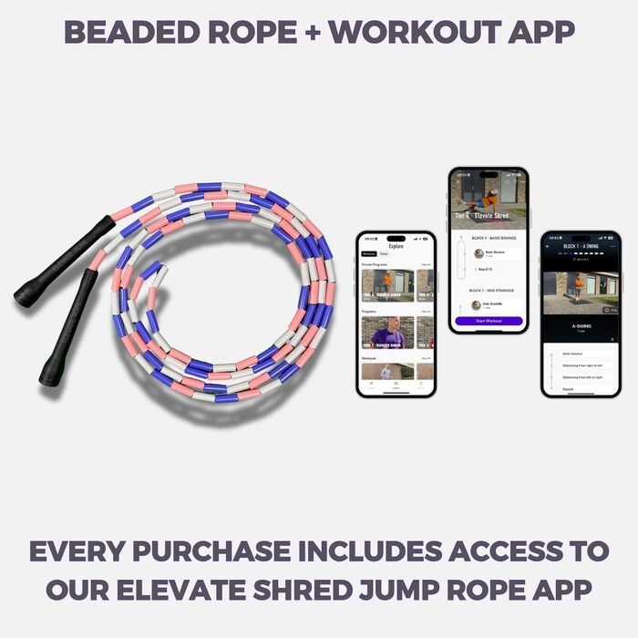 Професійна скакалка Elevate Rope з намистин, 3м, регульована, якісні перлини та полімерний шнур, для фрістайлу, кардіо та трюків, для будь-якого рівня, для занять у приміщенні й на вулиці