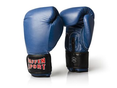 Боксерські рукавиці Paffen Sport KIBO Echtleder (16 унцій) сині для боксу, кікбоксингу, муай-тай та спарингу