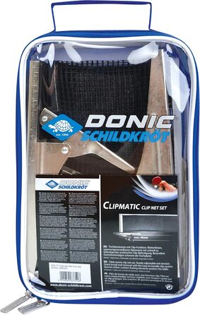 Сітка для настільного тенісу Donic-Schildkröt Clipmatic, нейлонова, водостійка, з кліпсами, до 4 см, у чохлі
