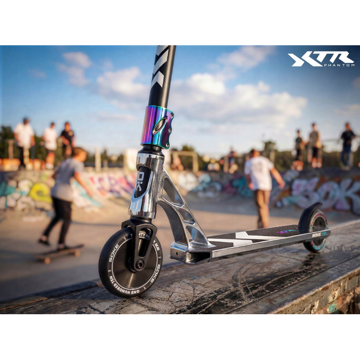 Трюковий самокат Soke XTR, срібно-чорний