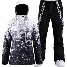 Жіночий гірськолижний костюм GSOU SNOW 2 частини: куртка та штани - водонепроникний, вітронепроникний, дихаючий, з утепленням, з капюшоном, Bergfrost + Чорний, розмір M