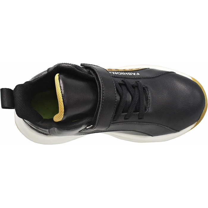 Дитячі кросівки для хлопчиків. Спортивні кросівки на липучці, розмір 30-40 (30 EU), чорний та золотий колір