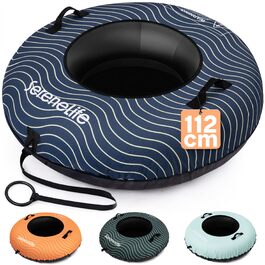 Надувний сніговий снігохід SereneLife 112/122 см – XXL для дітей та дорослих, з антиковзким дном та ручкою, блакитний