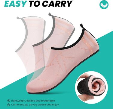 Чоботи для плавання чоловічі та жіночі: легкі, швидковисихаючі, антиковзкі аквашузи для пляжу, басейну, серфінгу (42 EU, 857 Рожевий)