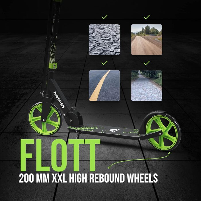Електросамокат Apollo Phantom Pro City XXL зелений - для дорослих та підлітків, складаний, з регульованою висотою