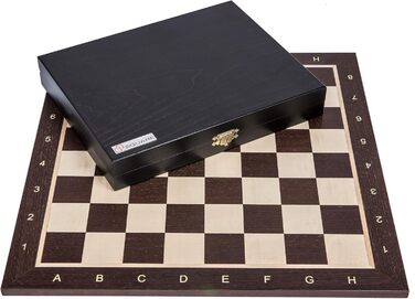 Преміум шаховий набір Square Pro Nr.5 Wenge LUX — дерев'яна дошка, фігури Staunton 5, коробка
