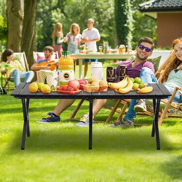 Складаний туристичний стіл Boosden 120x80 см з сумкою для пікніка, грилю та відпочинку на природі (чорний)