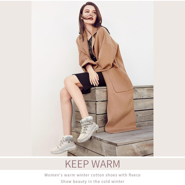 Зимові чоботи VITIKE для жінок. Теплі, з підкладкою, снігоступи. Осінь, зимові чоботи, Outdoor, білі, зелені (38 EU, бежевий)