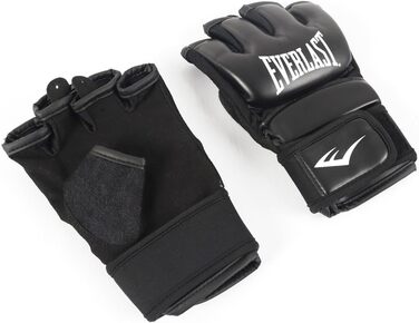Тренувальні рукавички Everlast Core Everstrike MMA, чорні – для пращок та спарингу, гнучкі зони, посилені зап'ястя, подвійний липучковий замок – оригінальне обладнання Everlast, розмір M