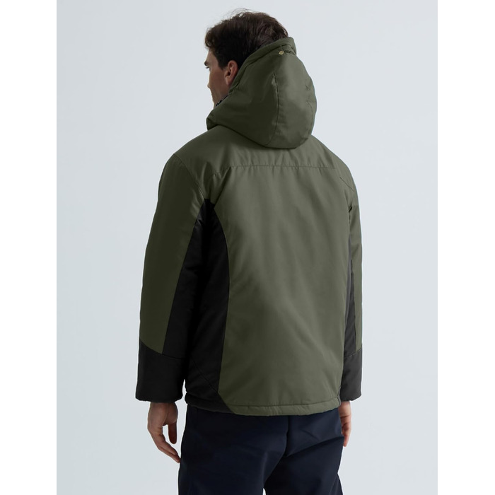 Чоловіча лижна куртка GEMYSE: водонепроникна, вітронепроникна, з підкладкою, для спорту, відпочинку, активного відпочинку на природі (армійний зелений, сірий, XXL)