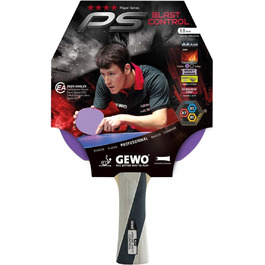 GEWO PS Blast Control – професійна ракетка для настільного тенісу, ITTF, з накладкою Thunderball 2, контроль, висока обертальність, 1,8 мм, ручка конкавна