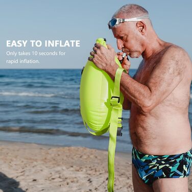 Надувна плавуча шийка 20L для дорослих та дітей - безпечний плавальний засіб для відкритих вод та триатлону (жовтий)