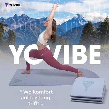 Килимок для йоги YoVibe® 183x60x0.6 см, блакитний - товстий, нековзкий TPE килимок з сумкою та рушником для фітнесу та пілатесу
