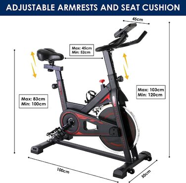 Велотренажер Heimtrainer для дому, до 150 кг, 10 кг маховик, LCD-дисплей, тримач для iPad та пляшки, фітнес велосипед для кардіо-тренувань