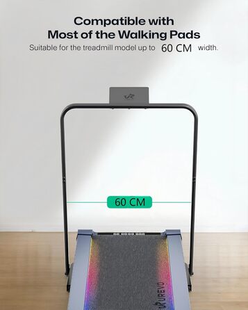 UREVO Smart Walking Pad: компактний біговий килимок під стіл з двома амортизаторами, додаток для фітнесу з аналітикою та режимом MIIT, керування пультом або додатком для дому/офісу (чорний)