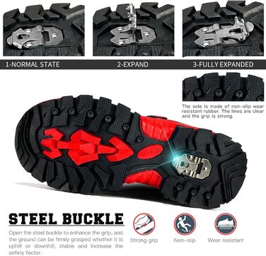 Дитячі зимові черевики ASHION: теплі, водонепроникні, для сноубордингу та трекінгу, розмір 32 EU, чорно-червоні