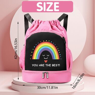 Дитяча спортивна сумка Youyike, водонепроникний рюкзак з відділенням для мокрого одягу, для дівчаток та хлопчиків, зелений, кольорова