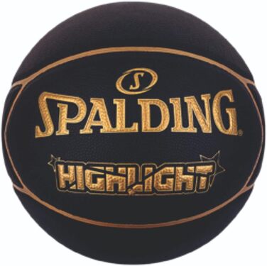 Баскетбольний м'яч Spalding Highlight, гумовий, чорний-сріблястий, розмір 7